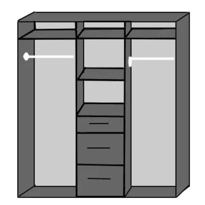 CALLISTO 3 Door Wardrobe White 135cm