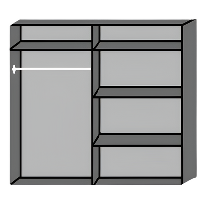 INAGU 4 Door Mirrored Wardrobe White 180cm