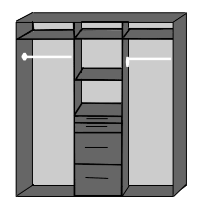 ACORN 3 Door Mirrored Wardrobe Oak 135cm