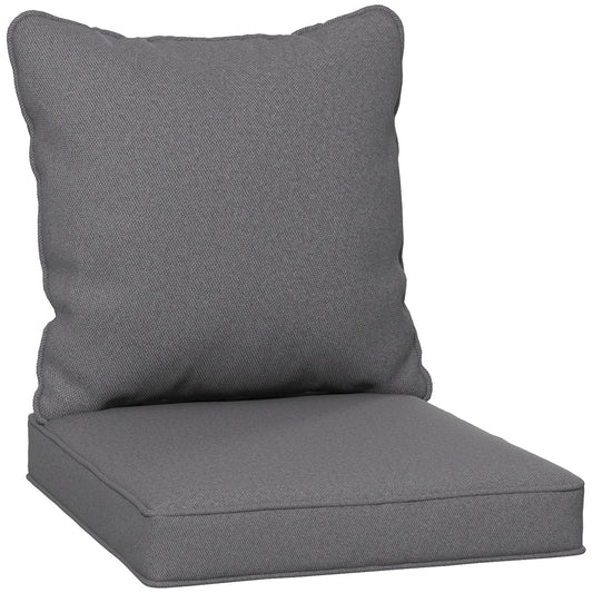 Outsunny Seat and Back Padded Cushion Set, CUSHION ONLY - Charcoal Grey
