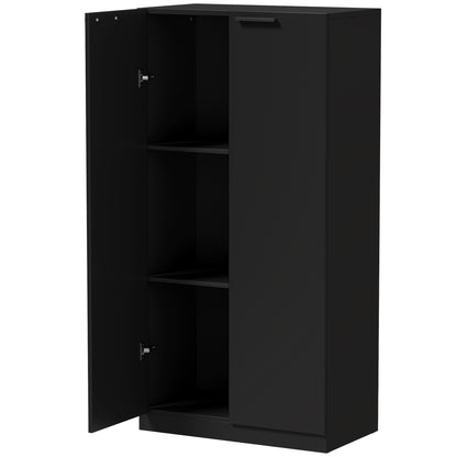 HOMCOM 120 cm Tall Storage Cabinet Cupboard, 3-Tier File Organiser Wooden Filing Cabinet, Black