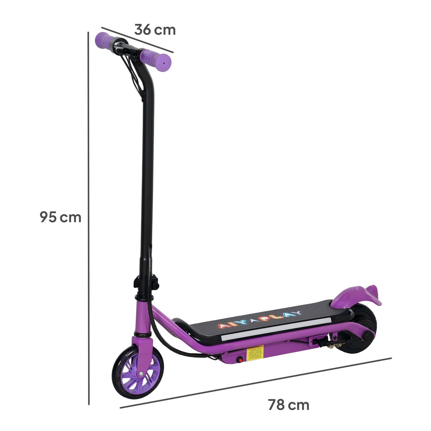 AIYAPLAY Electric Scooter for Kids Aged 6-14 Years, with Colourful Lights, Purple