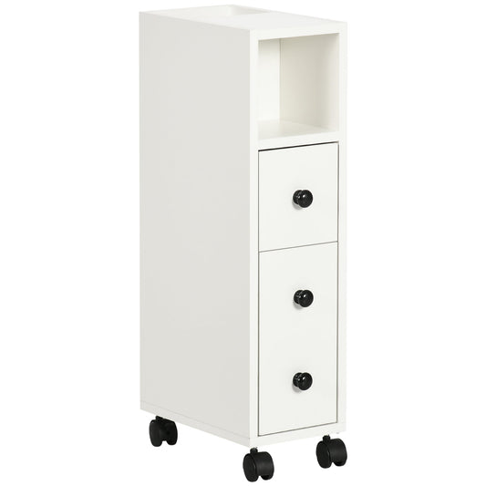 kleankin Slimline Bathroom Storage Cabinet - White