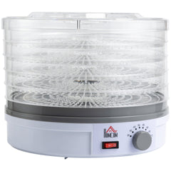 HOMCOM 5 Tier Food Dehydrator, 245W Food Dryer Machine with Adjustable Temperature Control for Drying Fruit, Meat, Vegetable, Jerky and Pet Treat, White