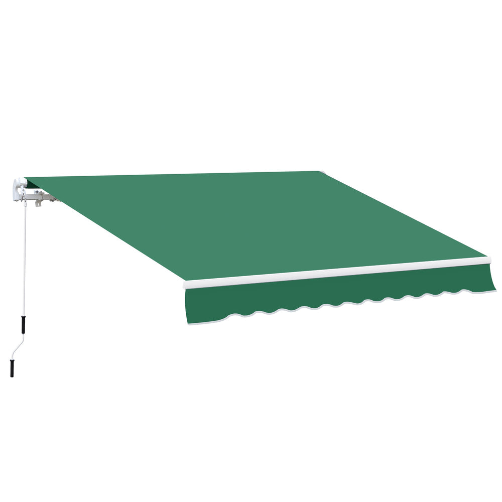Outsunny Manual Retractable Awning, size (4m x3m)-Green