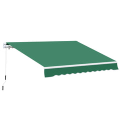 Outsunny Manual Retractable Awning, size (4m x3m)-Green