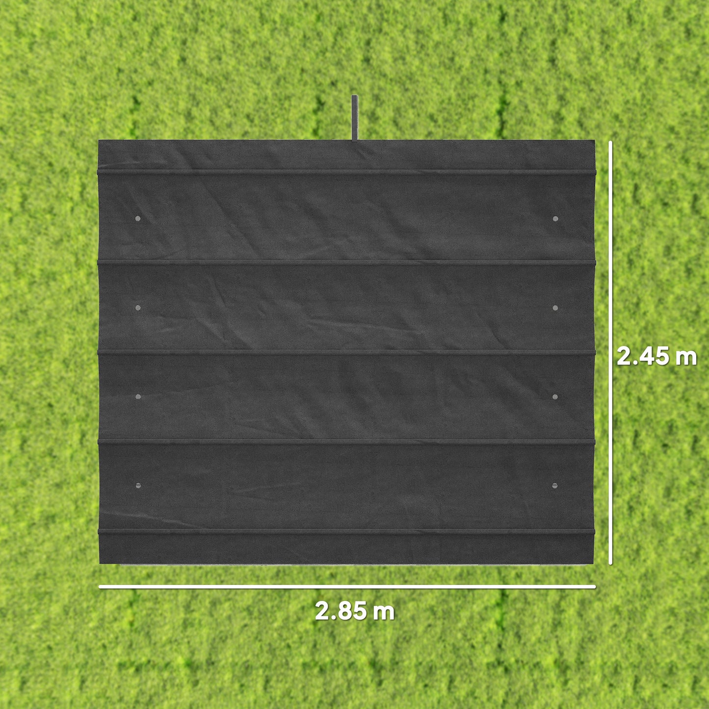 Outsunny Pergola Cover Roof, 2.86 x 2.45 m Retractable Sun Shade Top for 3 x 2m Pergola Frame, UV30+ Protected, Dark Grey