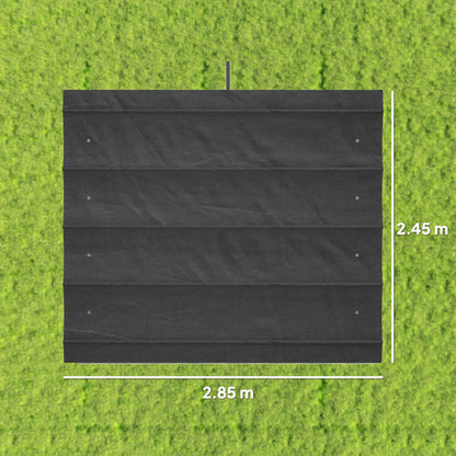 Outsunny Pergola Cover Roof, 2.86 x 2.45 m Retractable Sun Shade Top for 3 x 2m Pergola Frame, UV30+ Protected, Dark Grey