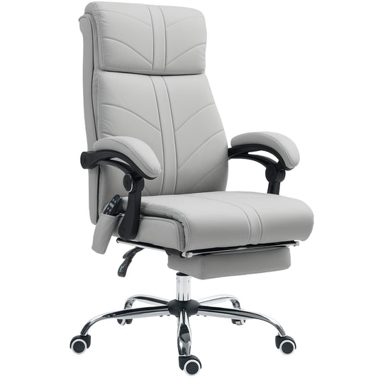 Vinsetto Faux Leather Massage Office Chair - Light Grey
