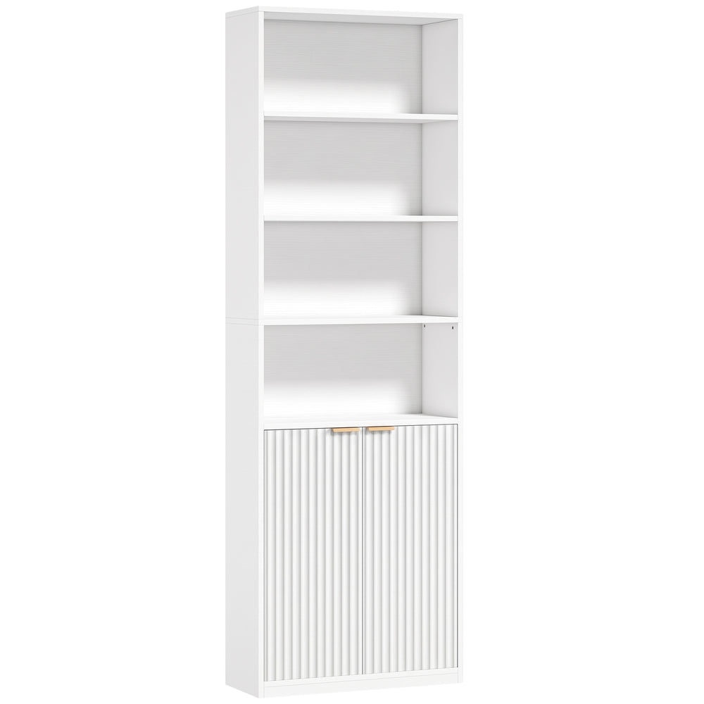 HOMCOM Bookcase Adjustable Shelf Bookshelf Anti-Tip Hardware 6-Tier, White