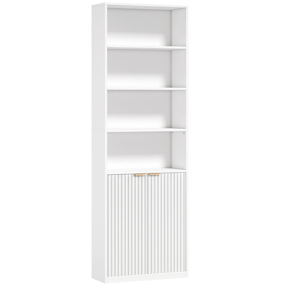 HOMCOM Bookcase Adjustable Shelf Bookshelf Anti-Tip Hardware 6-Tier, White