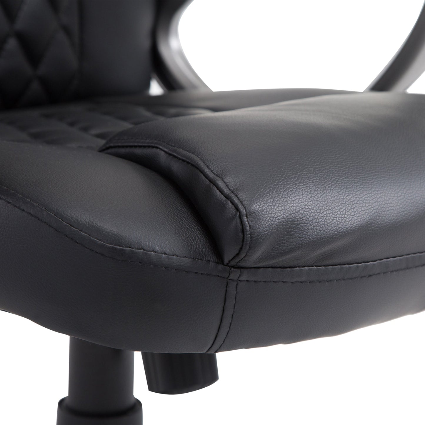 HOMCOM PU Leather Padded Home Office Chair with Adjustable Height Black