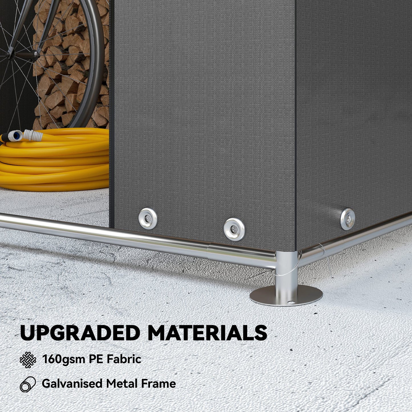 Outsunny 6 x 4 ft Outdoor Garden Storage Shed, Waterproof Bike Tent with Vent and Roll-Up Zipper Door