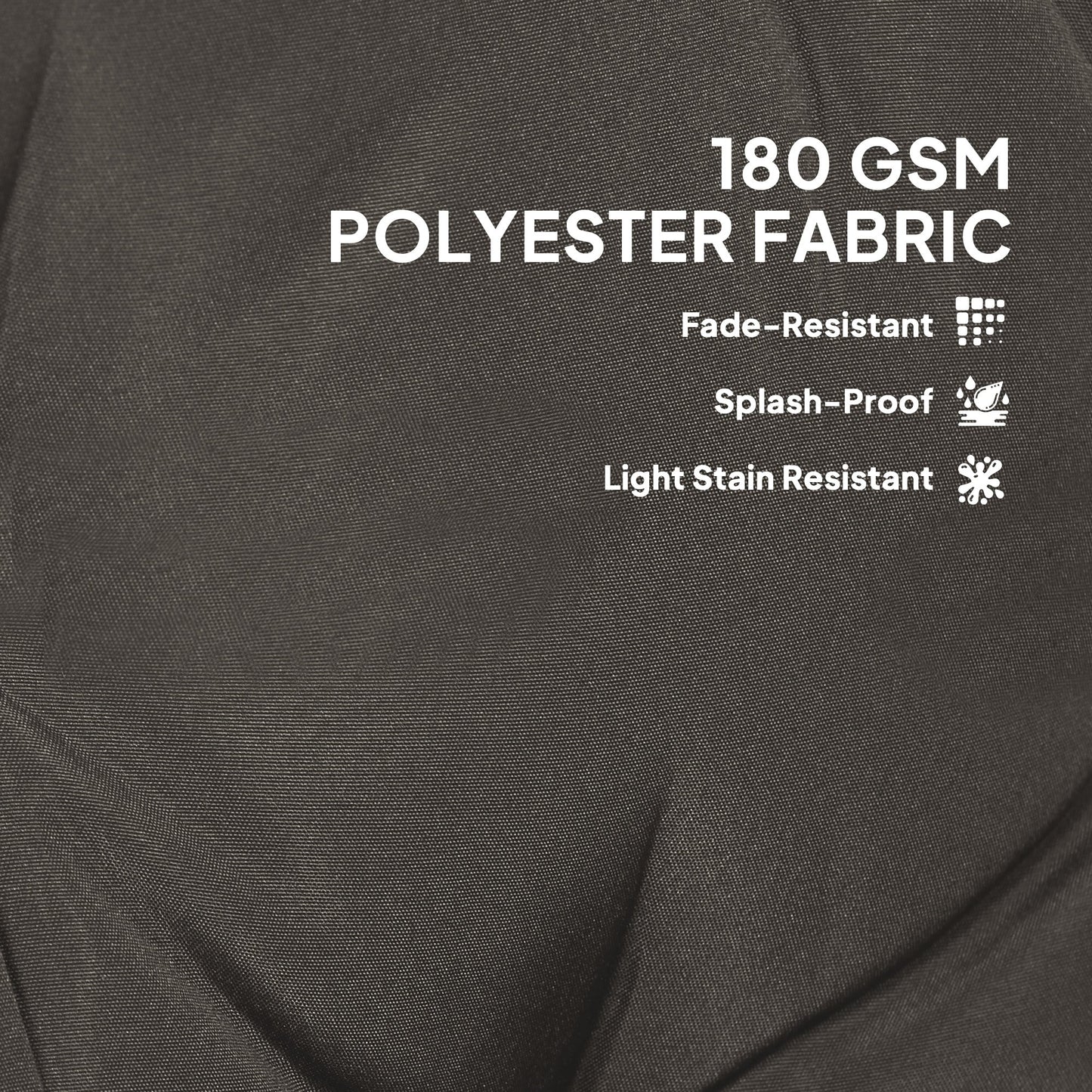 Outsunny Set of Four Padded Garden Seat Cushions - Charcoal Grey