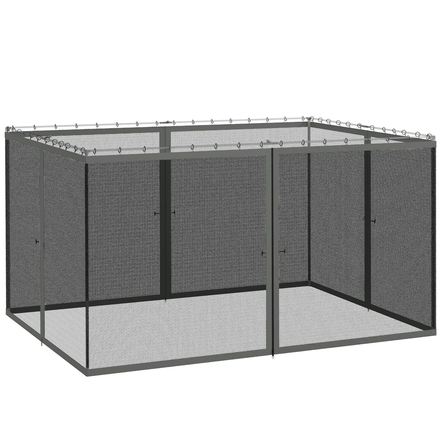 Outsunny 352 x 207cm Universal Replacement Mesh Sidewall Netting for Patio Gazebos and Canopy Tents, (Sidewall Only) Dark Grey