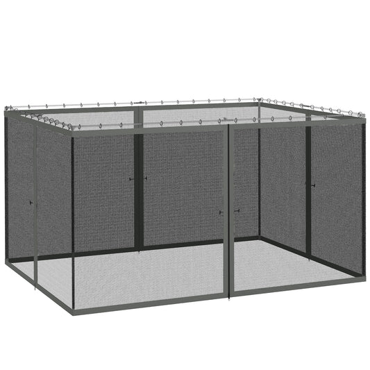 Outsunny 352 x 207cm Universal Replacement Mesh Sidewall Netting for Patio Gazebos and Canopy Tents, (Sidewall Only) Dark Grey