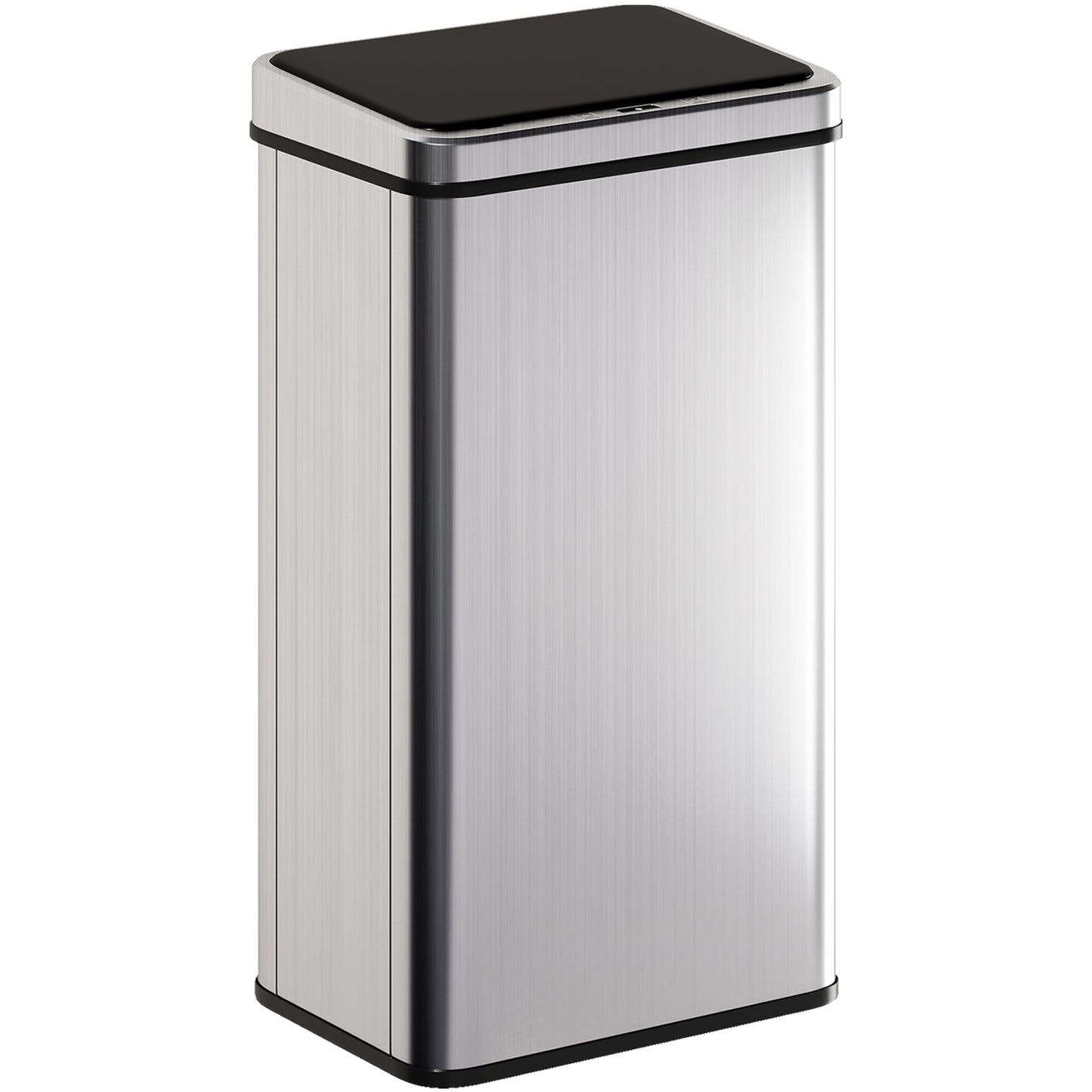 HOMCOM 50L Sensor Bin with Quiet Soft-Close Lid, Automatic Touchless Motion Sensor Kitchen Bin with Fingerprint Resistant Stainless Steel for Hygienic Gyms, Home Office Use, Silver Tone