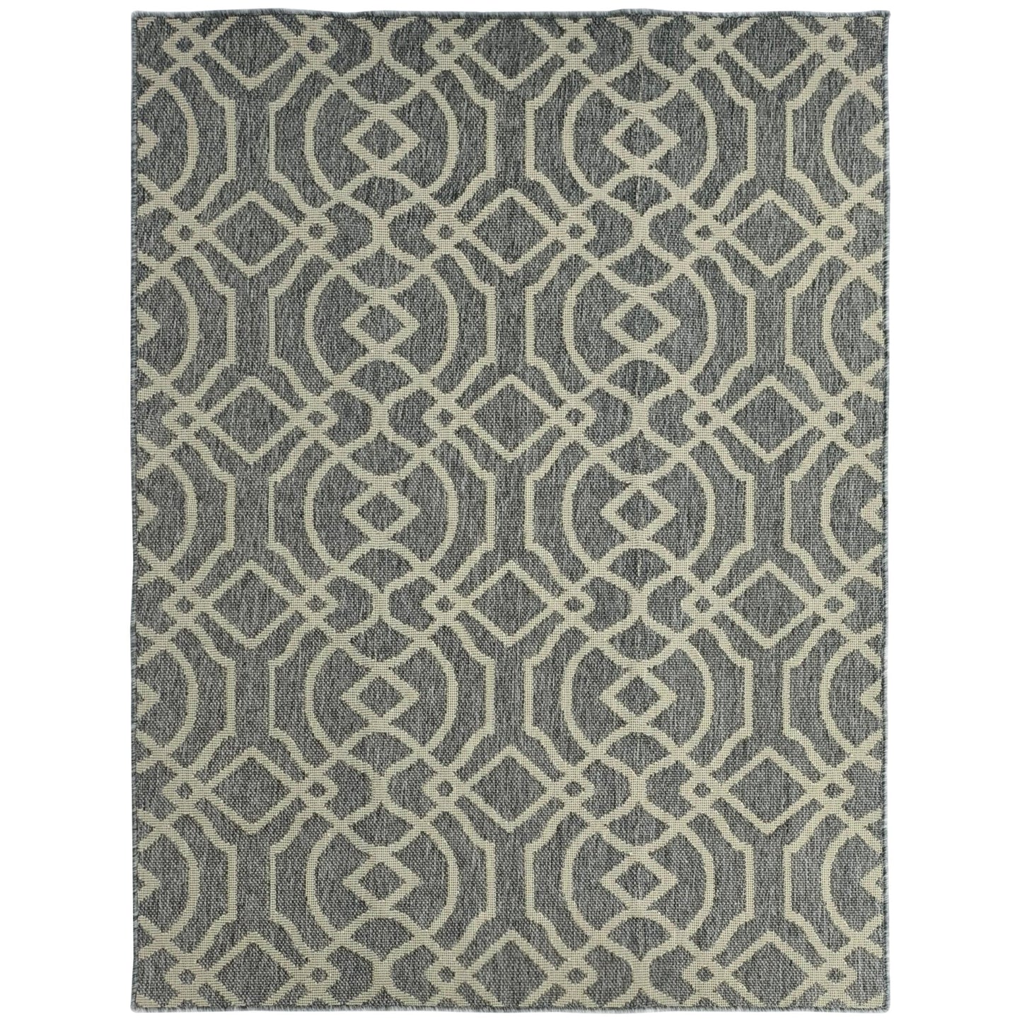 HOMCOM UV Resistant Indoor & Outdoor Area Rug, Easy-Cleaning Machine Washable Rug with Geometric Pattern for Patio, Garden, Kitchen, Bathroom or Living Room, 230 x 160 cm, Grey