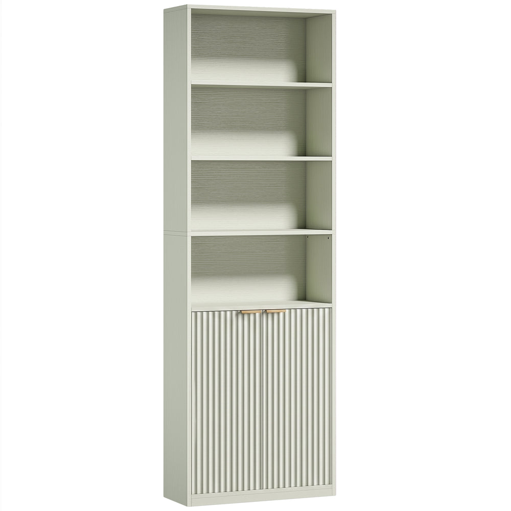 HOMCOM Bookcase Adjustable Shelf Bookshelf Anti-Tip Hardware 6-Tier, Light Green
