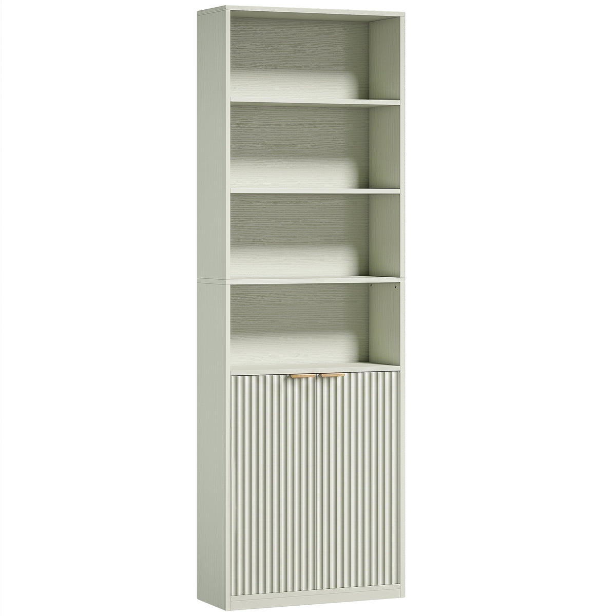 HOMCOM Bookcase Adjustable Shelf Bookshelf Anti-Tip Hardware 6-Tier, Light Green