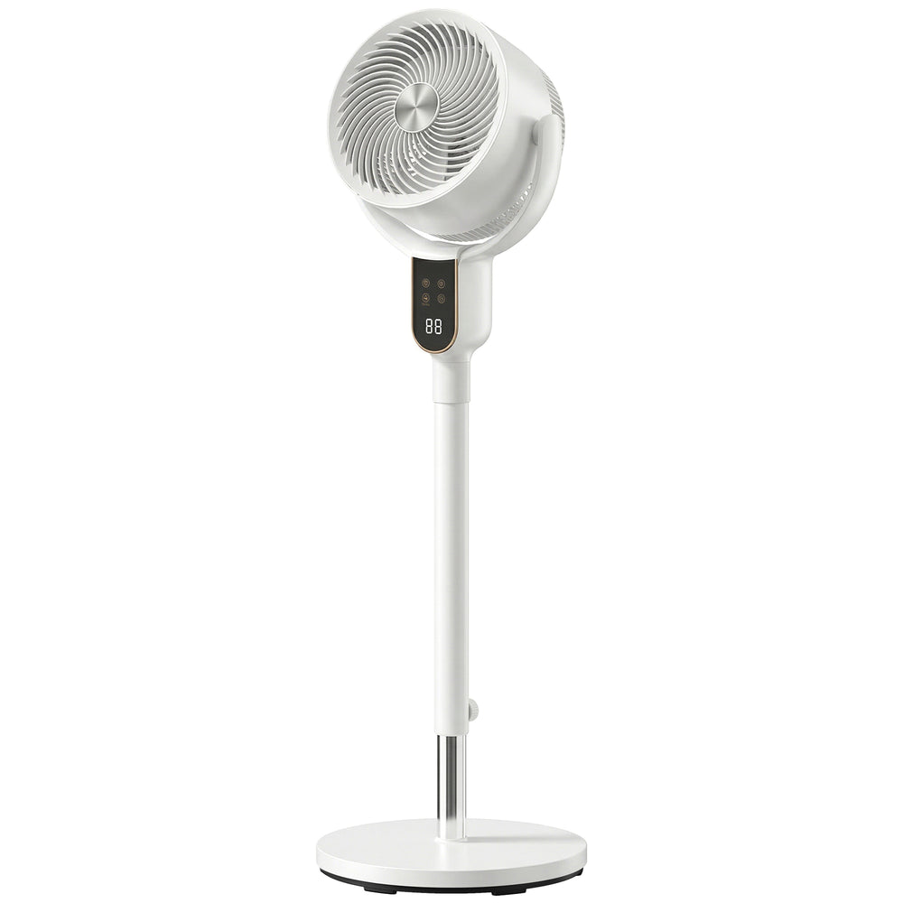HOMCOM 20 dB Silent Standing Fan for Bedroom, 42" Pedestal Fan with Remote, 90° Oscillating, 8 Speeds, Remote Control, White