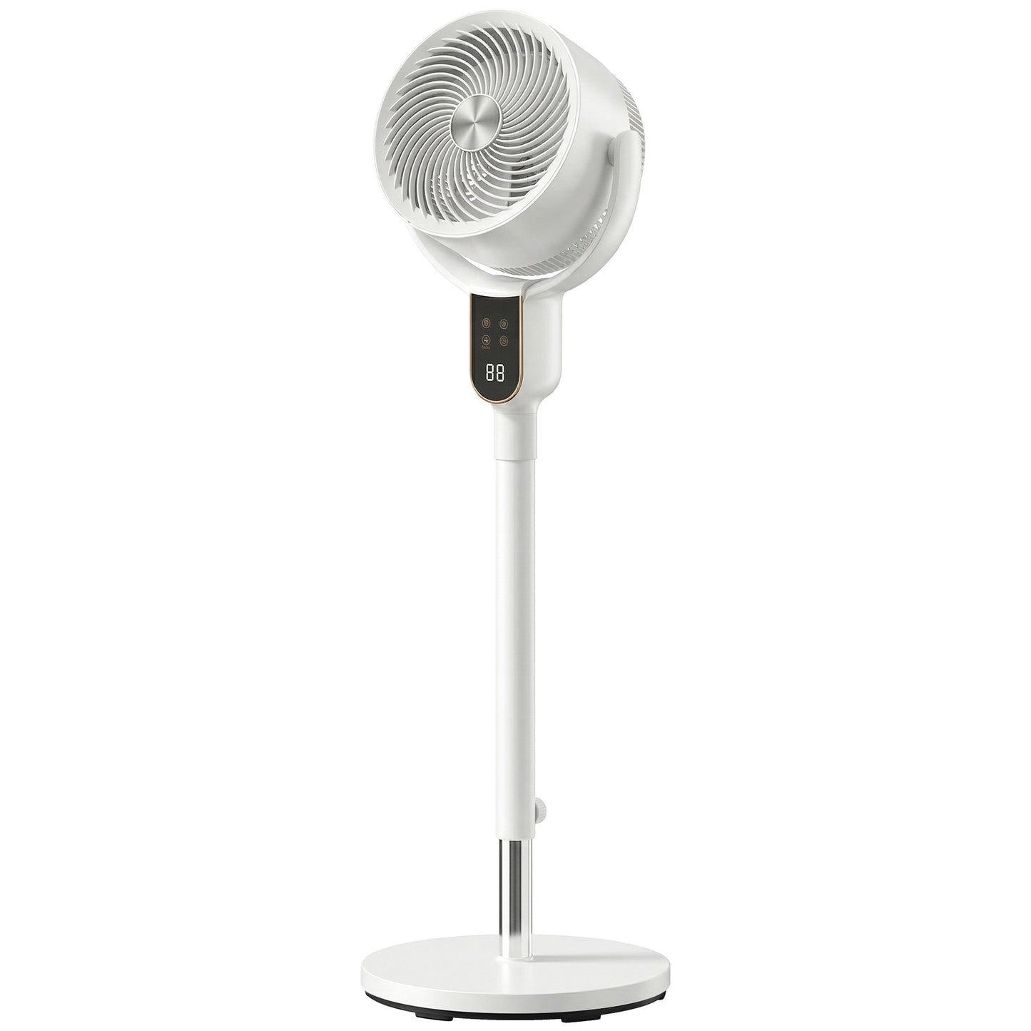 HOMCOM 20 dB Silent Standing Fan for Bedroom, 42" Pedestal Fan with Remote, 90° Oscillating, 8 Speeds, Remote Control, White