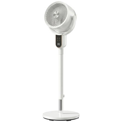 HOMCOM 20 dB Silent Standing Fan for Bedroom, 42" Pedestal Fan with Remote, 90° Oscillating, 8 Speeds, Remote Control, White