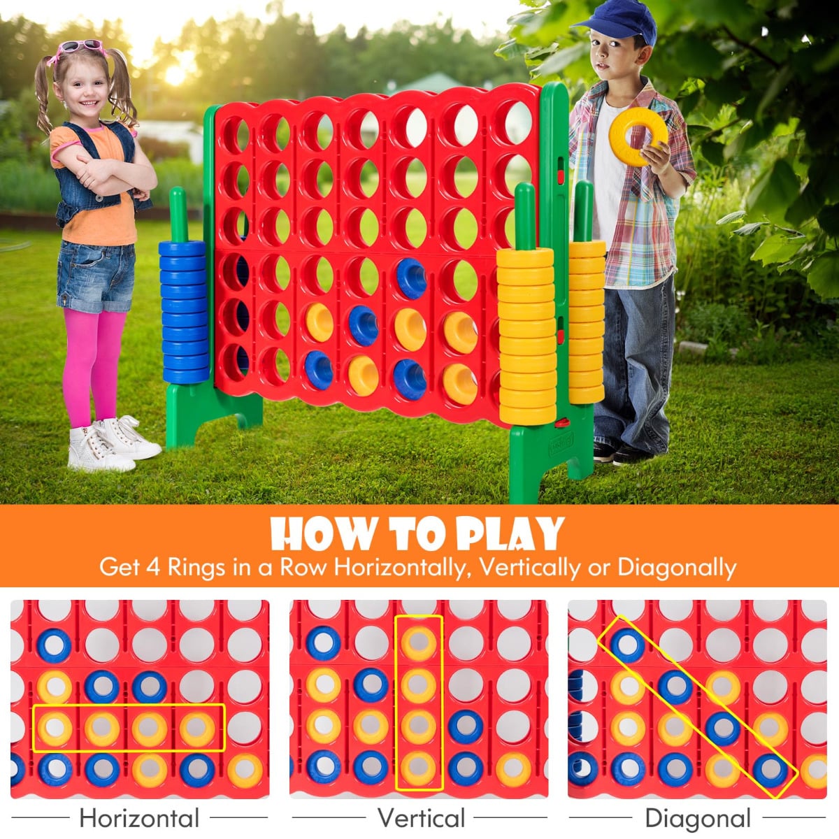 Jumbo 4-to-Score Giant Game Set with Quick-Release Lever-Green