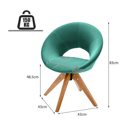 360¬∞ Swivel Velvet Accent Chair for Living Room, Bedroom and Office-Green