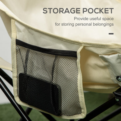 Outsunny Camping Chair, Lightweight Folding Chair with Carrying Bag and Storage Pocket, for Festivals, Fishing, Beach and Hiking, White