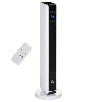 HOMCOM 1100W/2200W Space Heater with 65Â° Oscillation, Electric Heater with 2 Heat and Fan, 8-Hour Timer, Overheat & Tip Over Protection for Bedroom, 29 inch