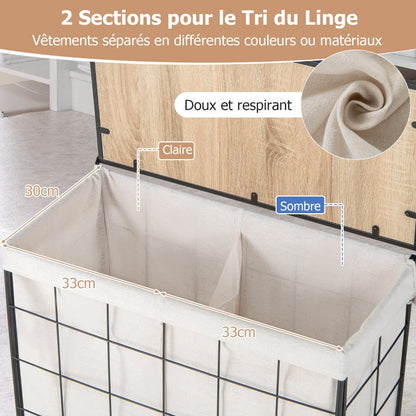 110L/130L Large Capacity Handwoven Rattan Laundry Basket with Lid and Lockable Wheels-L