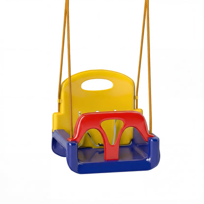 Outsunny 3 in 1 Detachable Kids Swing Seat with Seatbelt, Adjustable Rope for Indoor, Outdoor, Dark Blue