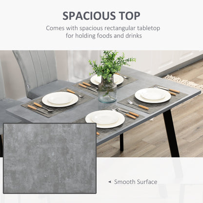 HOMCOM Dining Set, Kitchen Table with 2 Velvet Upholstered Chairs, Dark Grey