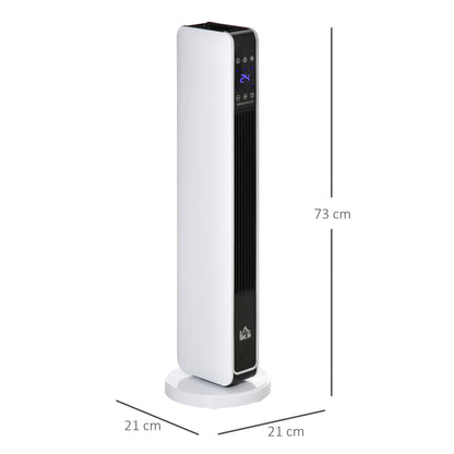 HOMCOM 1100W/2200W Space Heater with 65Â° Oscillation, Electric Heater with 2 Heat and Fan, 8-Hour Timer, Overheat & Tip Over Protection for Bedroom, 29 inch