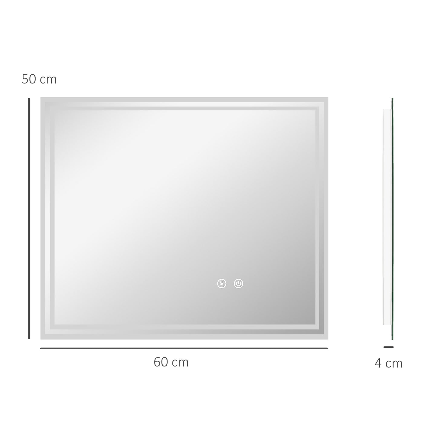 kleankin LED Bathroom Mirror with Lights, Illuminated Makeup Mirror, Vanity Mirror with 3 Colour, Smart Touch, Anti-Fog