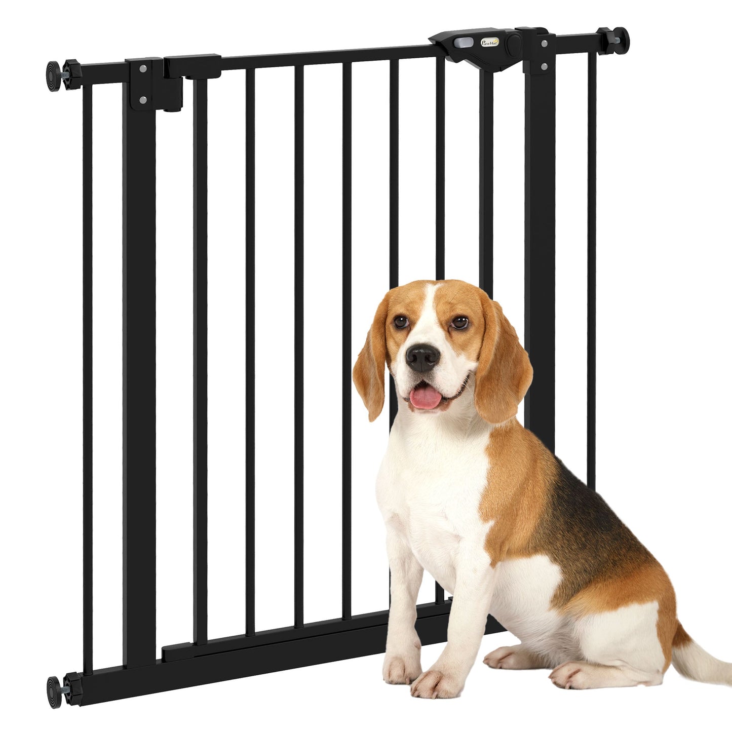 PawHut Adjustable Safety Gate w/ One Extensions, Four Adjustable Screws, Black