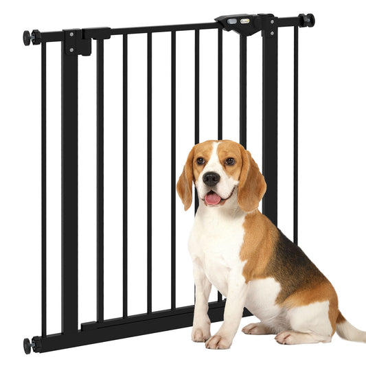 PawHut Adjustable Safety Gate w/ One Extensions, Four Adjustable Screws, Black