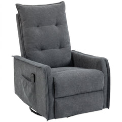 HOMCOM Recliner Armchair, Chenille Recliner Chair with Massage and Heat, 360Â° Swivel Rocking Manual Recliner, Dark Grey