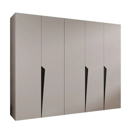 Modern wardrobe with five doors on a white background