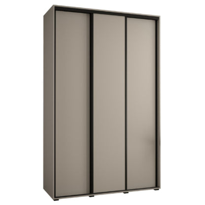 Three-door wardrobe with sliding doors on a white background
