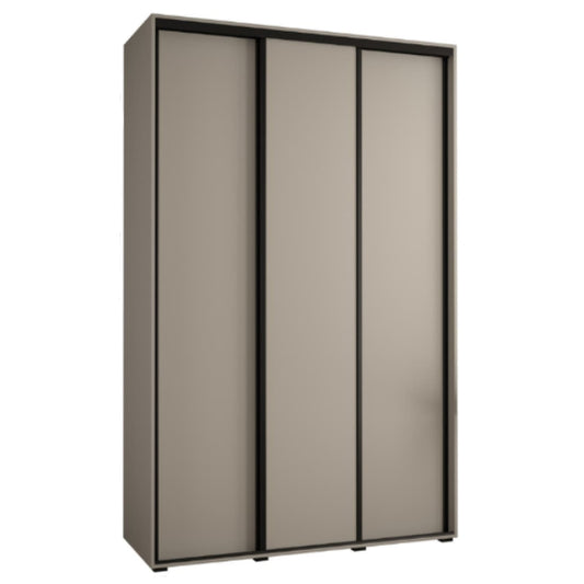 Three-door wardrobe with sliding doors on a white background
