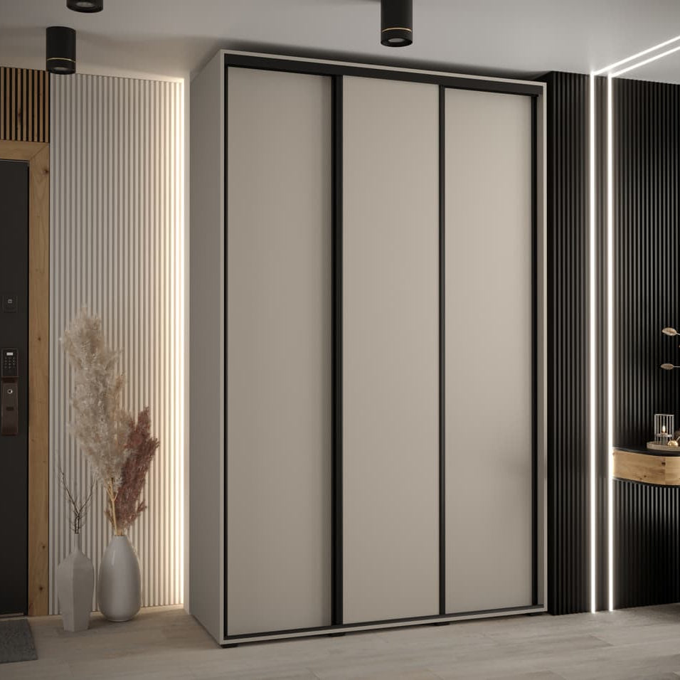 Modern wardrobe with sliding doors in a stylish room setting