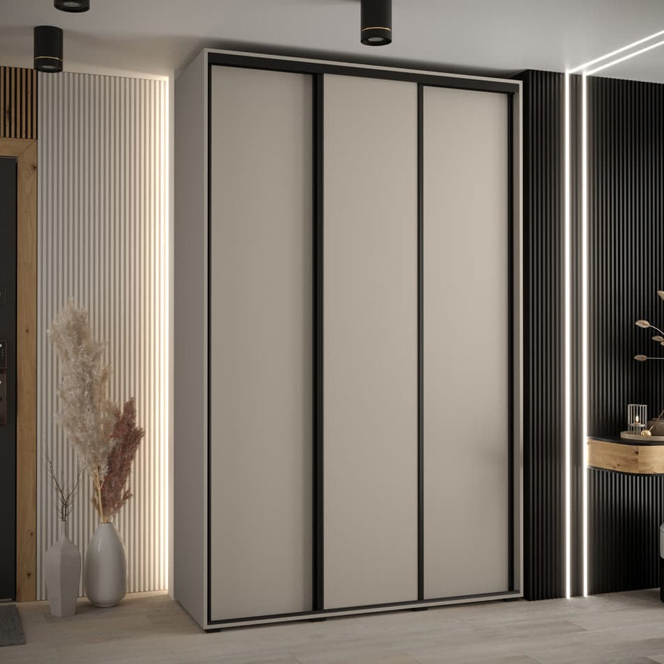 Modern wardrobe with sliding doors in a stylish room setting