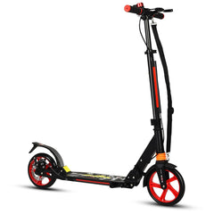 Kick Scooter with Adjustable Handlebar and Anti-Shocking Suspension-Black