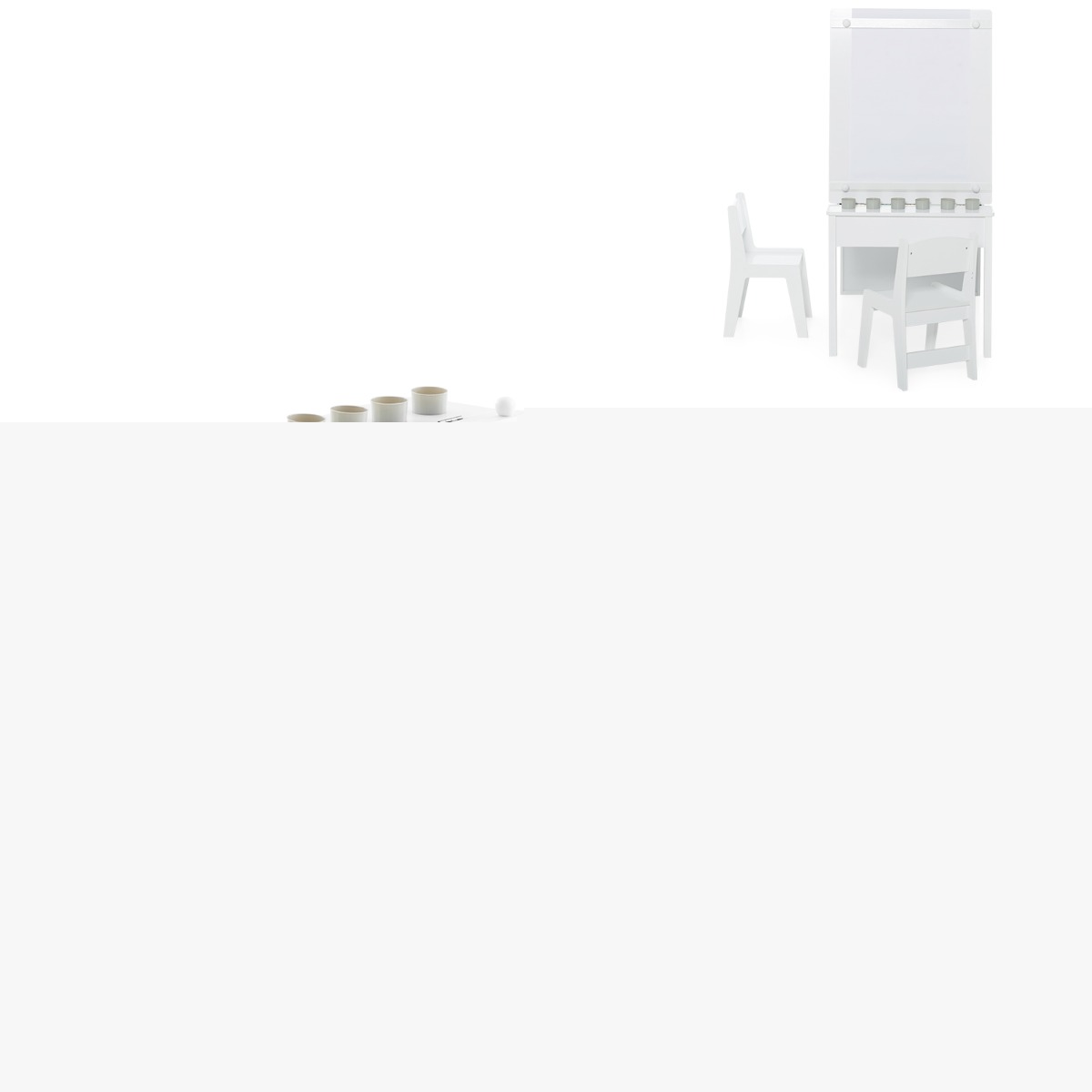 Kids Art Table and 2 Chairs Set with Paper Roll for Daycare Nursery Playroom