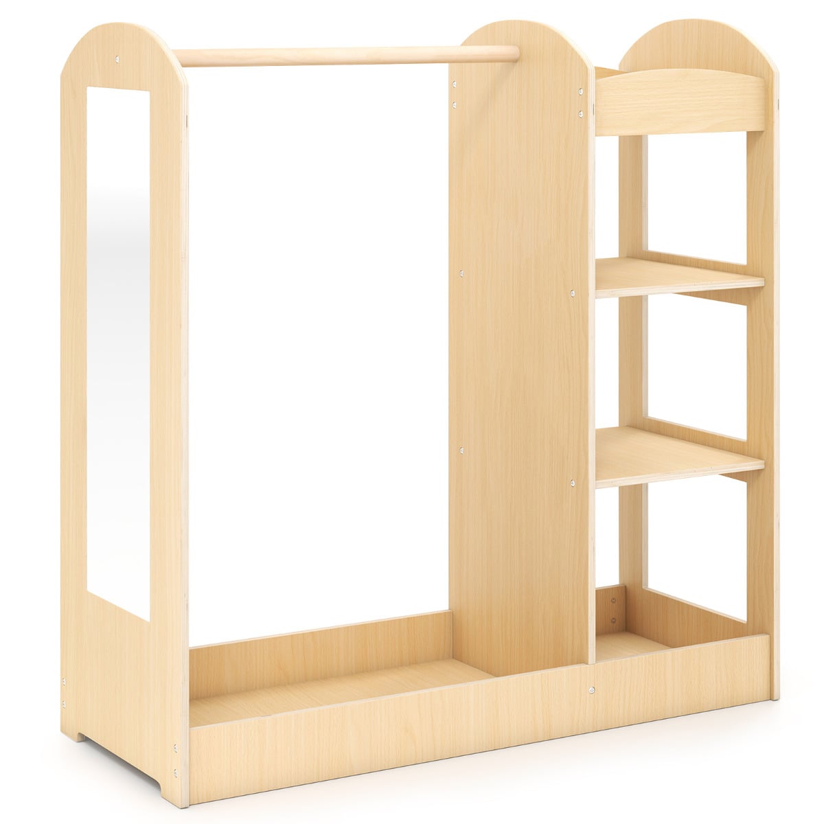 Kids Dress up Storage with Mirror-Natural