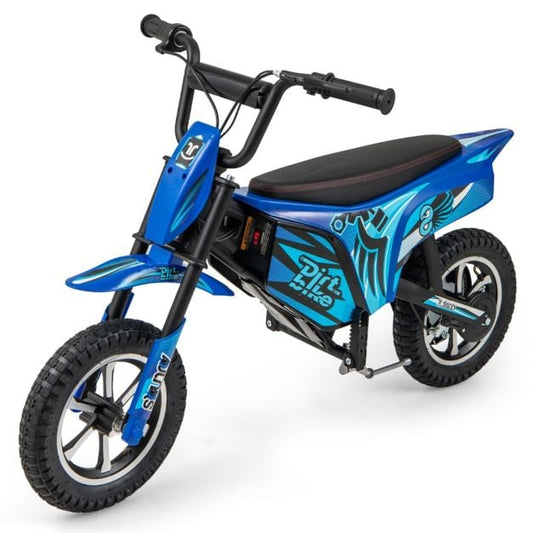 Kids Electric Motorcycle with  Double Battery and Pneumatic Tires-Navy