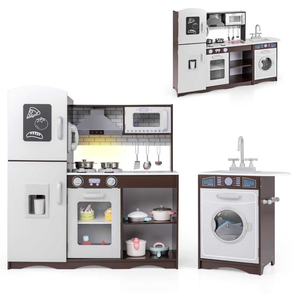 Kids Kitchen Playset with Realistic Lights and Sounds-Coffee