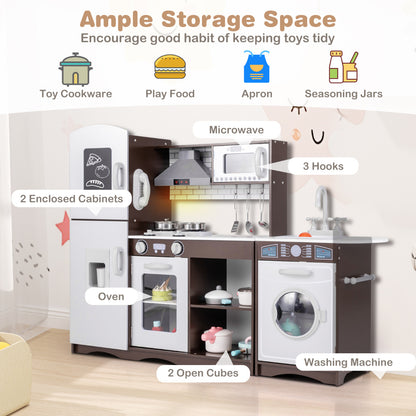 Kids Kitchen Playset with Realistic Lights and Sounds-Coffee